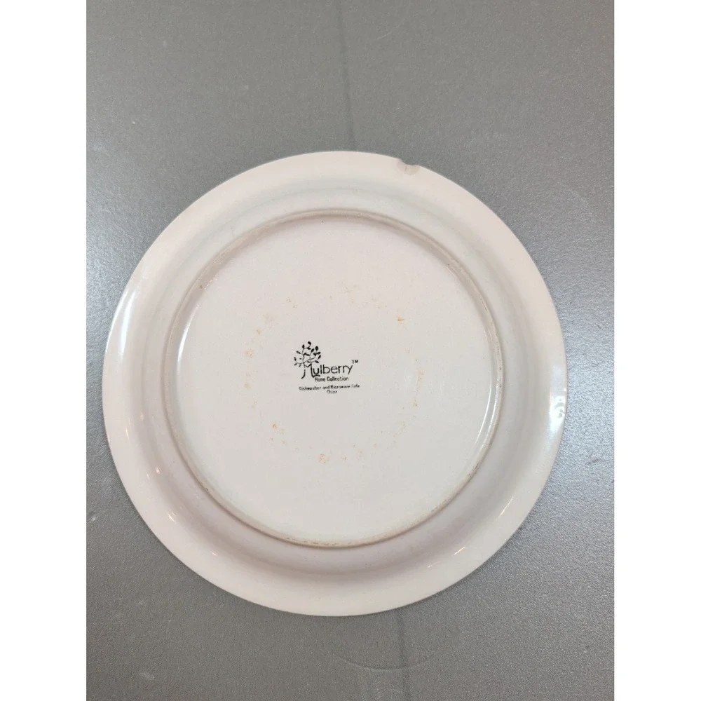 Mulberry Home Collection Fruit Salad Plate Ceramic Apple Pear Yellow 8 Inch